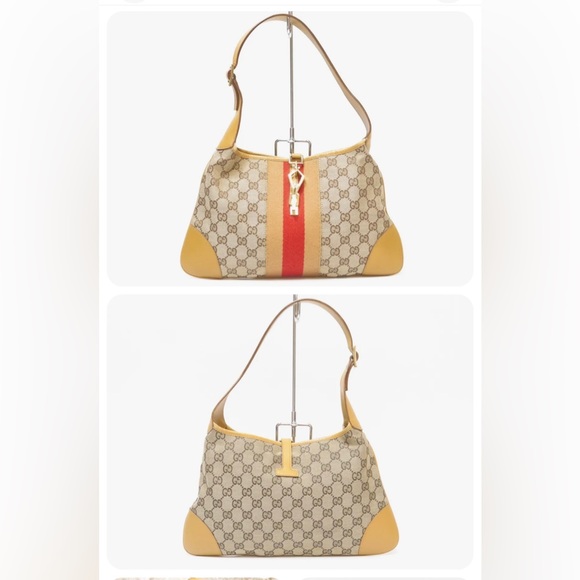 Authentic 🛍 GUCCI GG Canvas Jackie Tote Hand bag WITH  Dust Bag - Picture 3 of 15